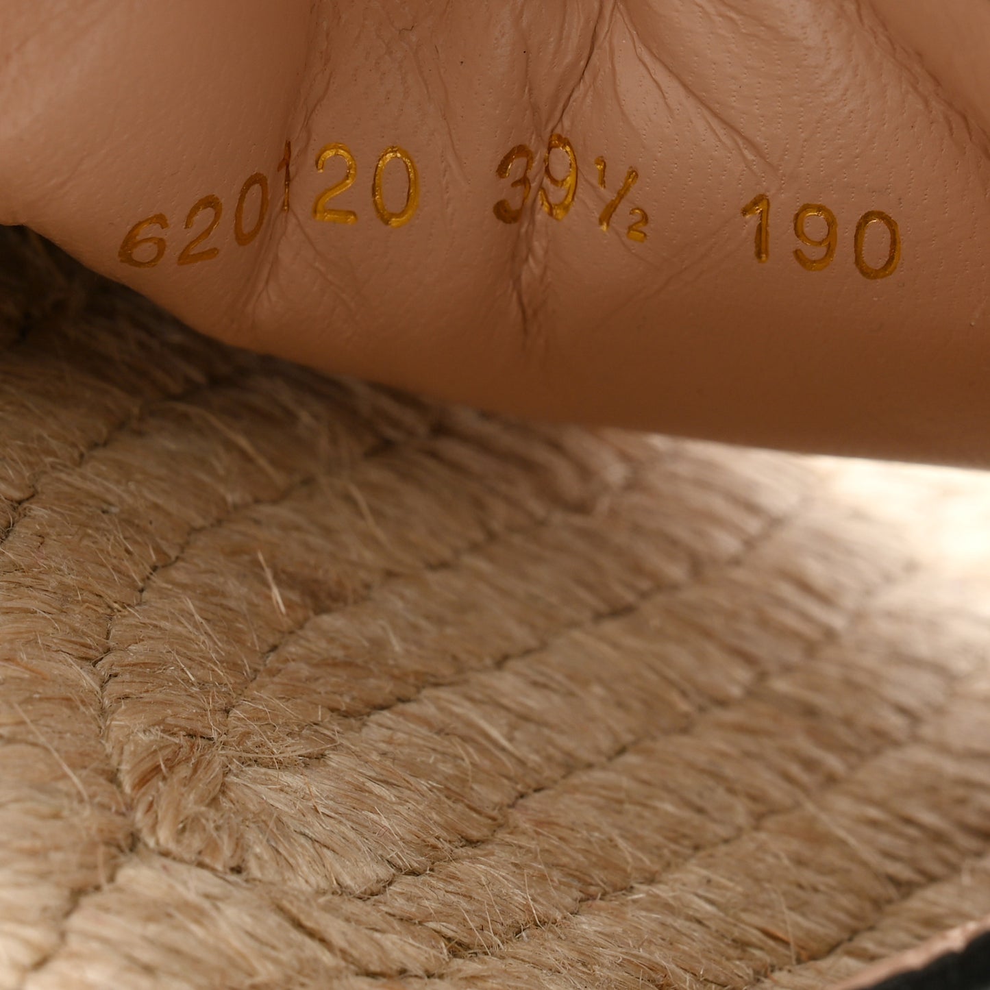 Monogram Matelasse GG Marmont Espadrille 20mm Slide Sandals 39.5 Beige Ebony Black