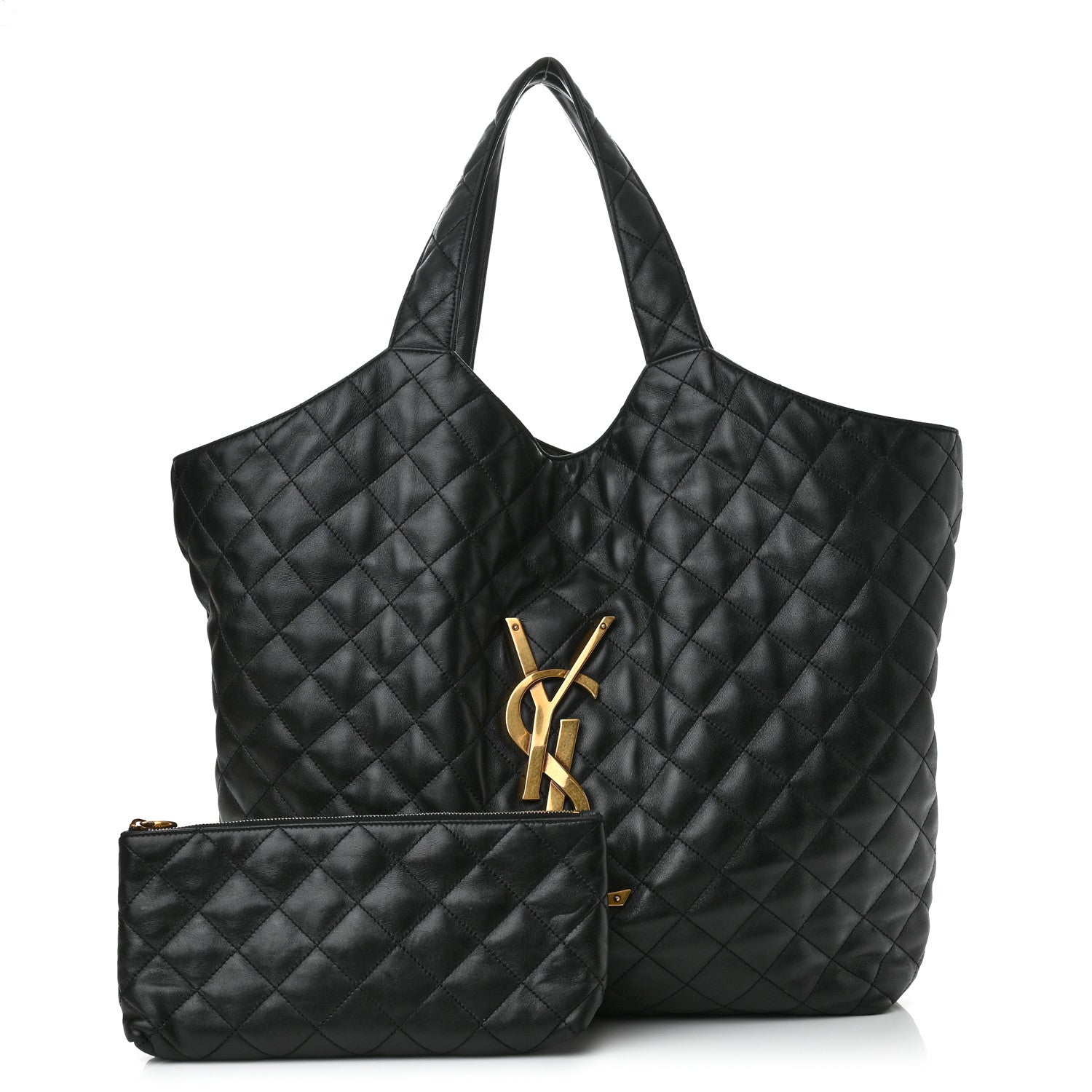Saint Laurent Lambskin Quilted Maxi Icare Shopping Tote Black 1 of 10