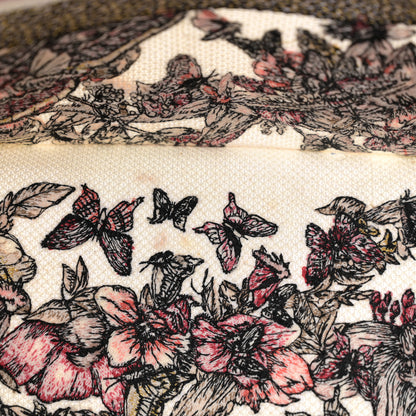 Christian Dior Canvas Embroidered Medium Butterfly Print Book Tote Multicolor 11 of 14