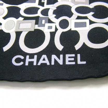 Chanel Silk Camelia CC Symbols Scarf Black 4 of 8