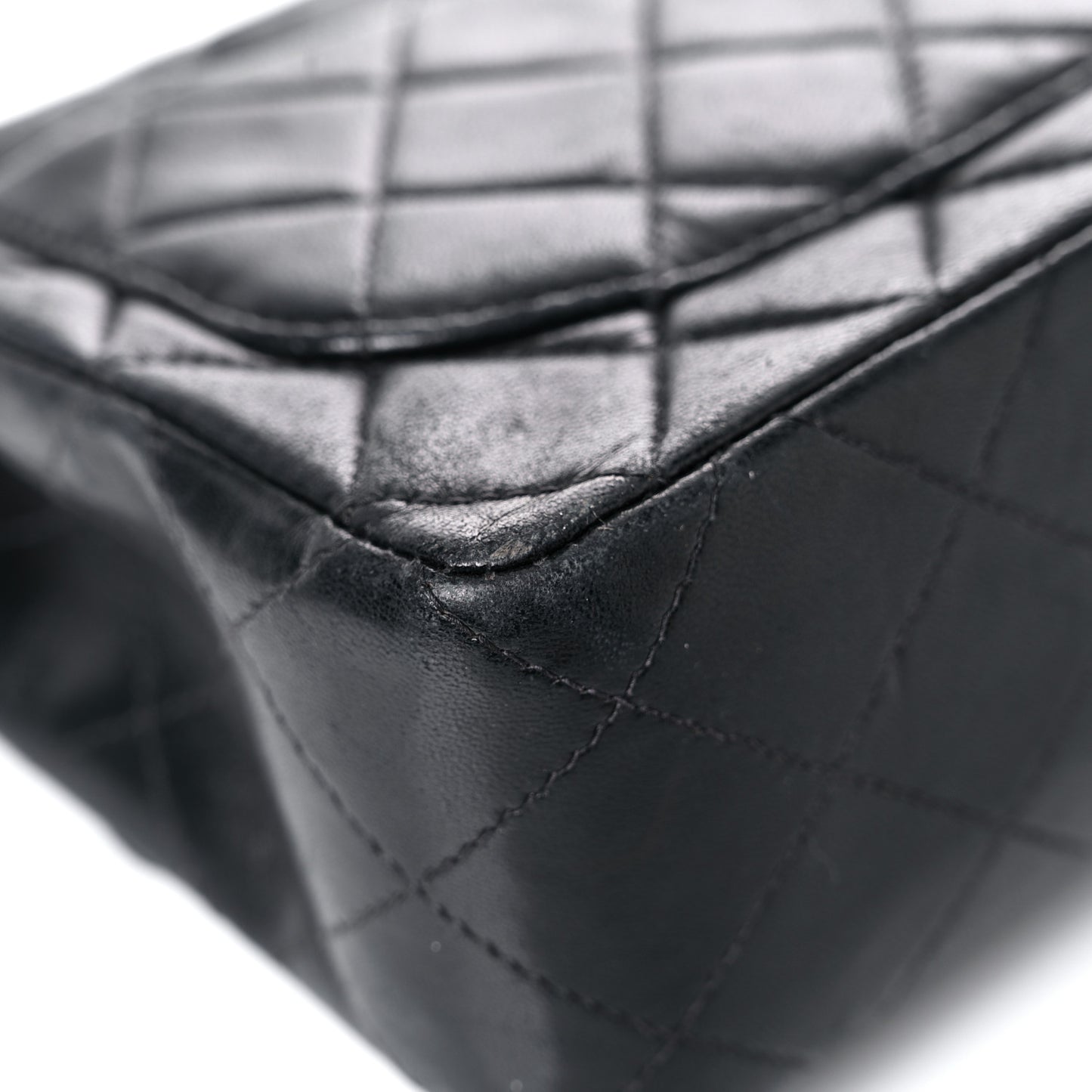 Lambskin Quilted Mini Square Flap Bag Black