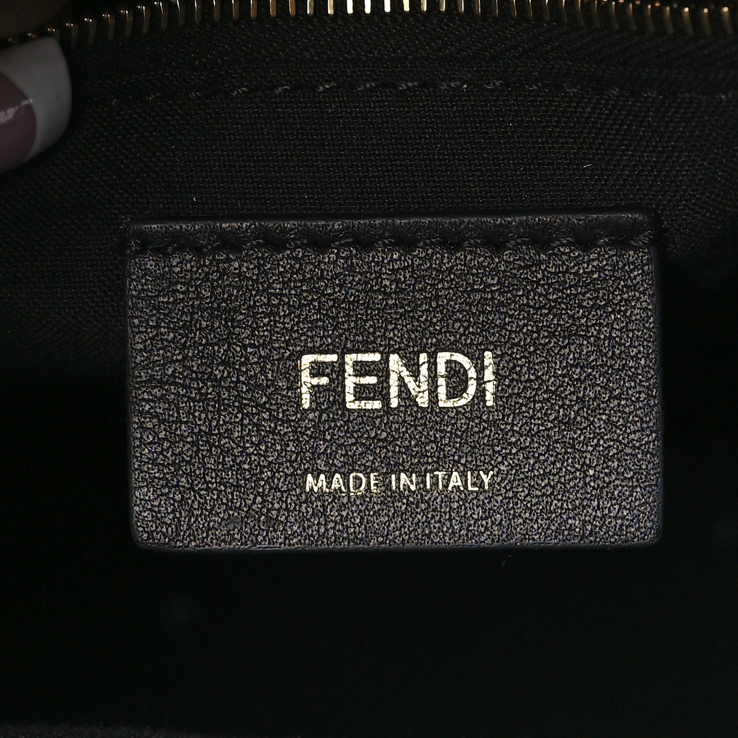 Fendi Vitello Bi-Color FF 1974 Embossed Mini Backpack Maya Black 6 of 10