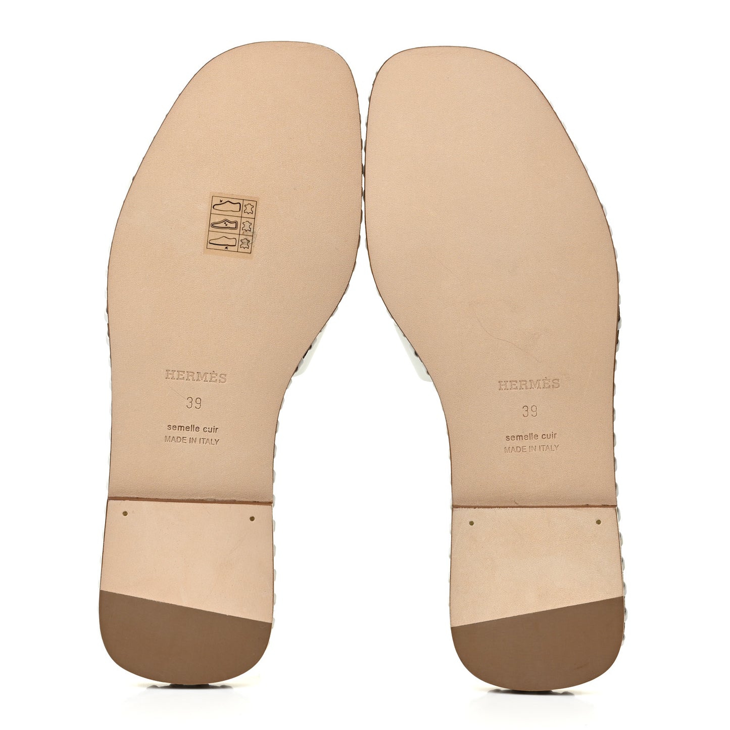 Calfskin Braided Oran Sandals 39 White