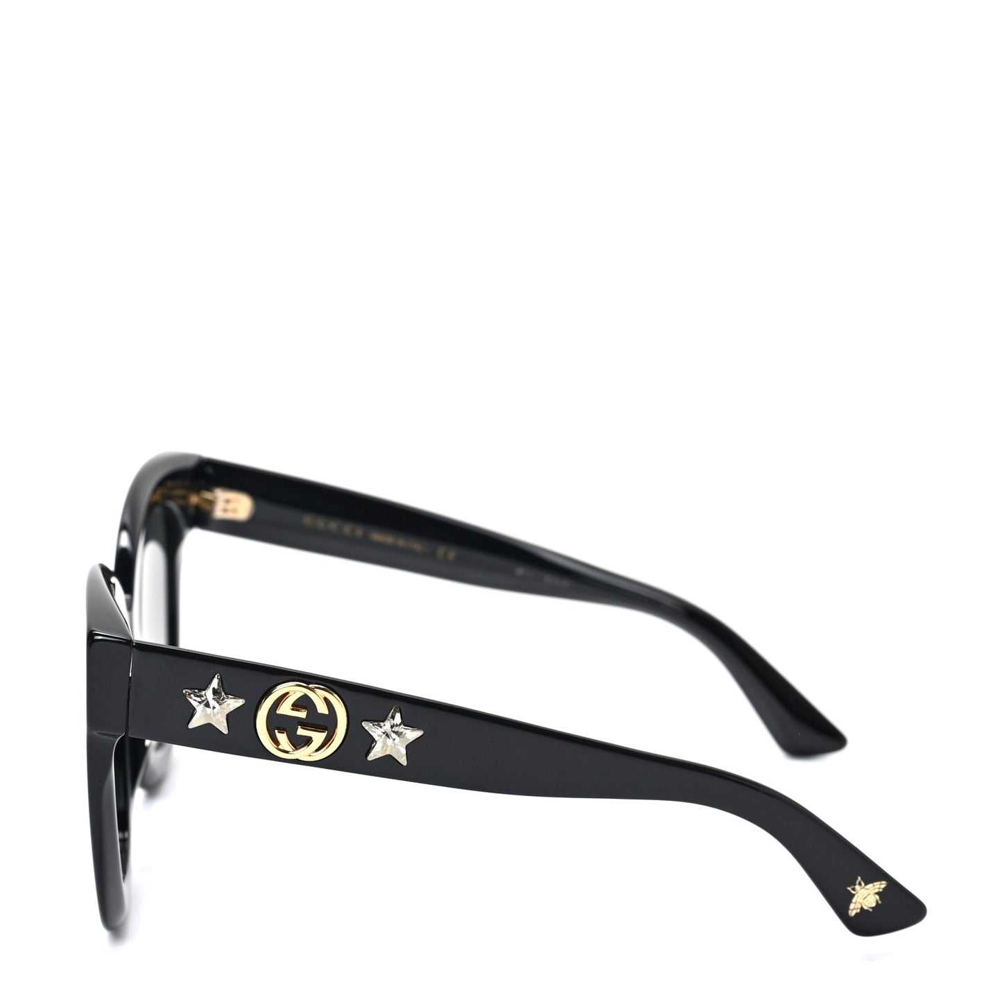 Acetate Crystal Star Round Frame Sunglasses GG0208S Black