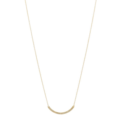 Jennifer Meyer 18K Yellow Gold Diamond Curved Stick Pendant Necklace 1 of 4