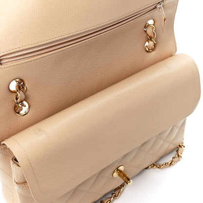 Chanel Caviar Quilted Medium Double Flap Beige Clair 13 of 13