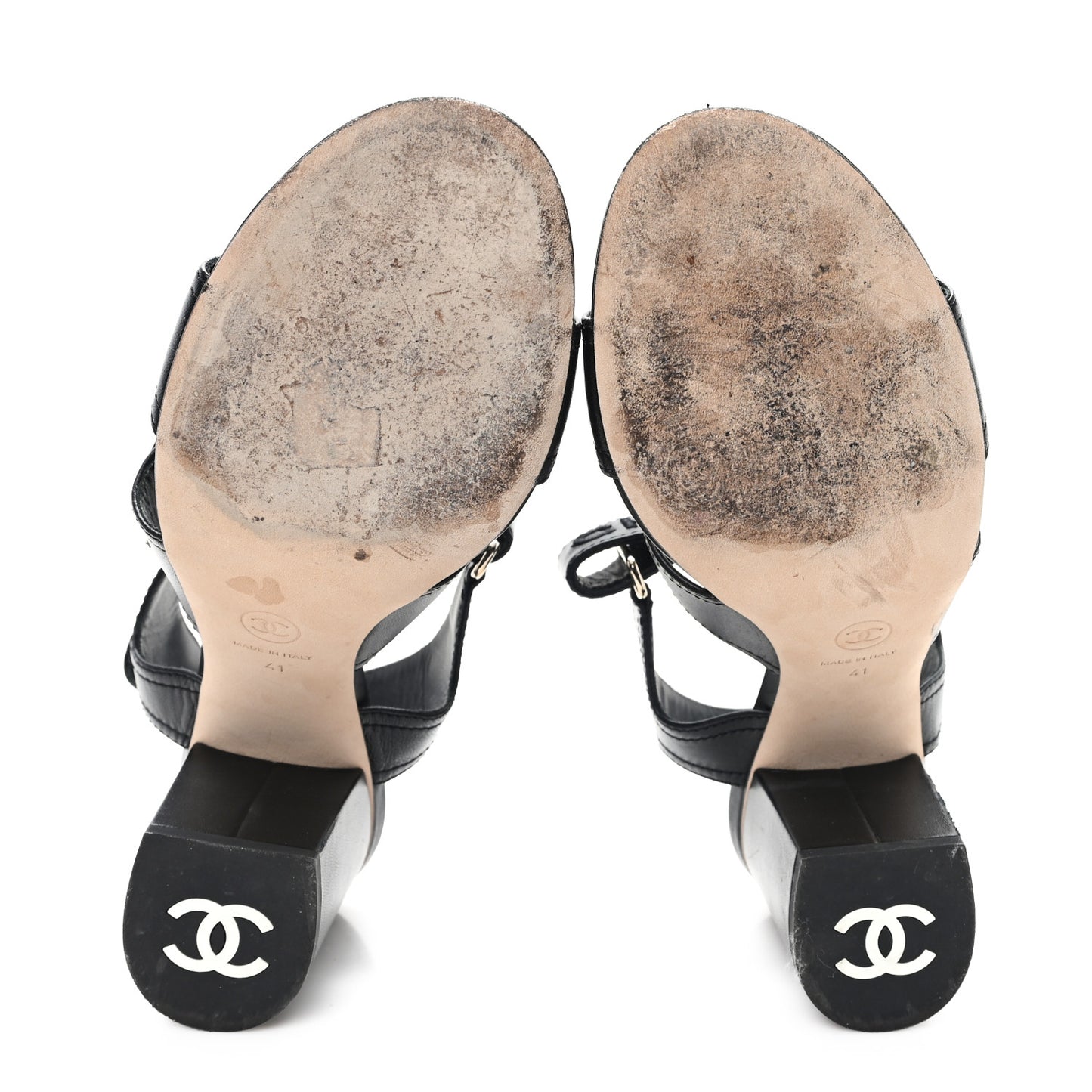 Lambskin CC Turnlock Sandals 41 Black