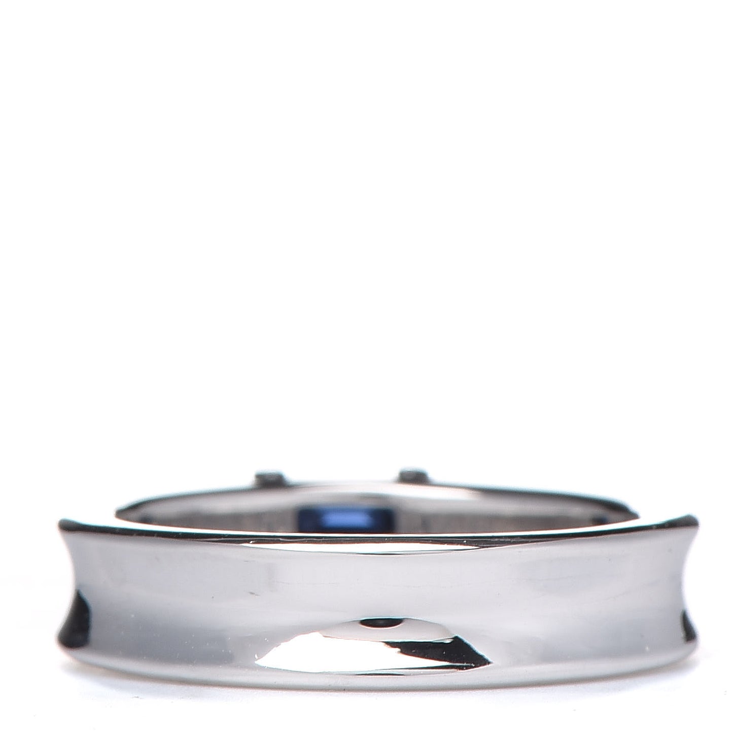 18K White Gold Blue Sapphire Stacking Ring 49 4.75