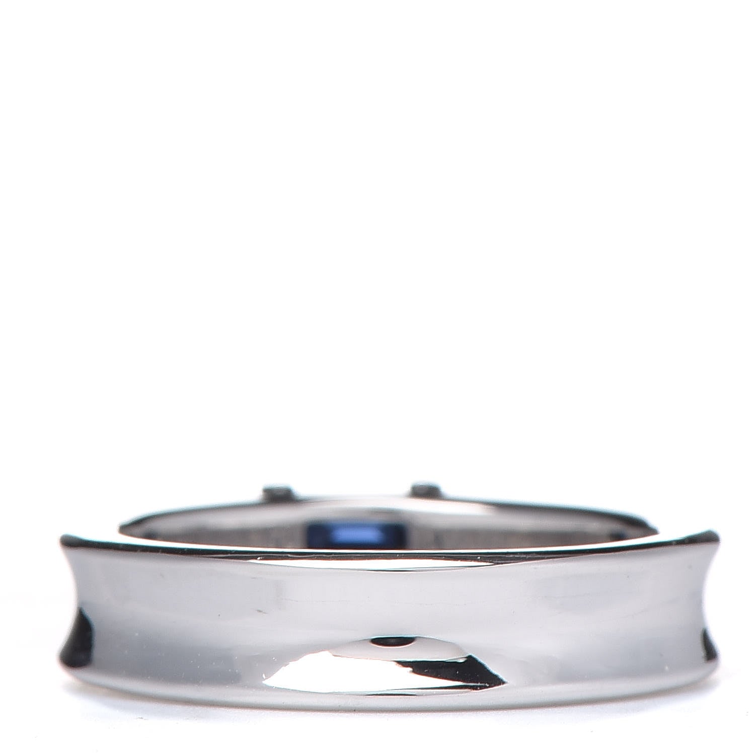 Tiffany 18K White Gold Blue Sapphire Stacking Ring 49 4.75 3 of 4