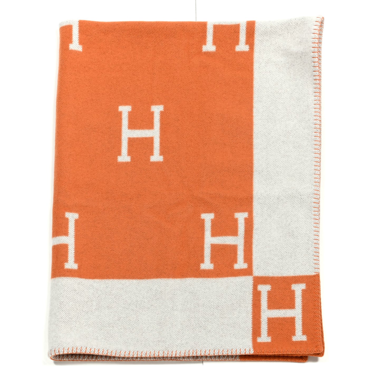 Wool Cashmere Signature Classic Avalon Blanket Ecru Potiron