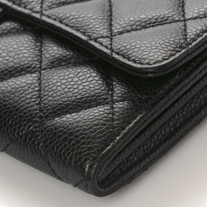 Chanel Caviar Quilted Large Gusset Flap Wallet Black 9 of 9