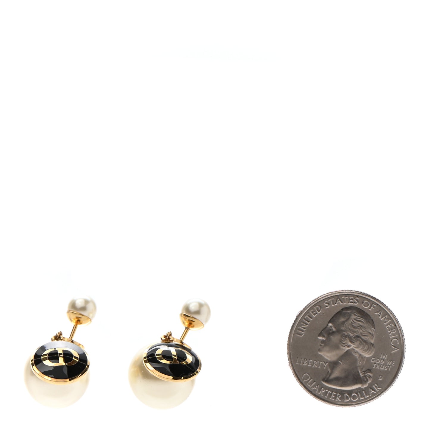 Pearl Logo Tribal Earrings Gold Black