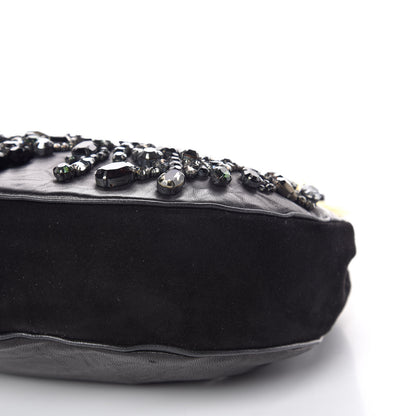Chloe Lambskin Suede Crystal Beaded Bracelet Bag Black 8 of 9