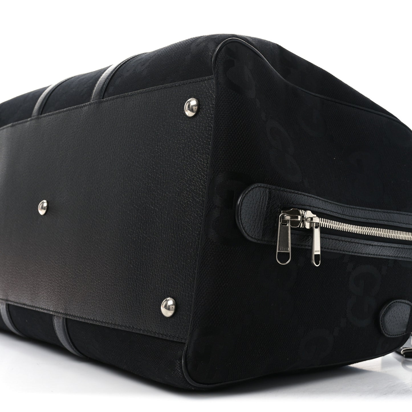 Monogram Jumbo GG Textured Dollar Calfskin Large Duffle Bag Black