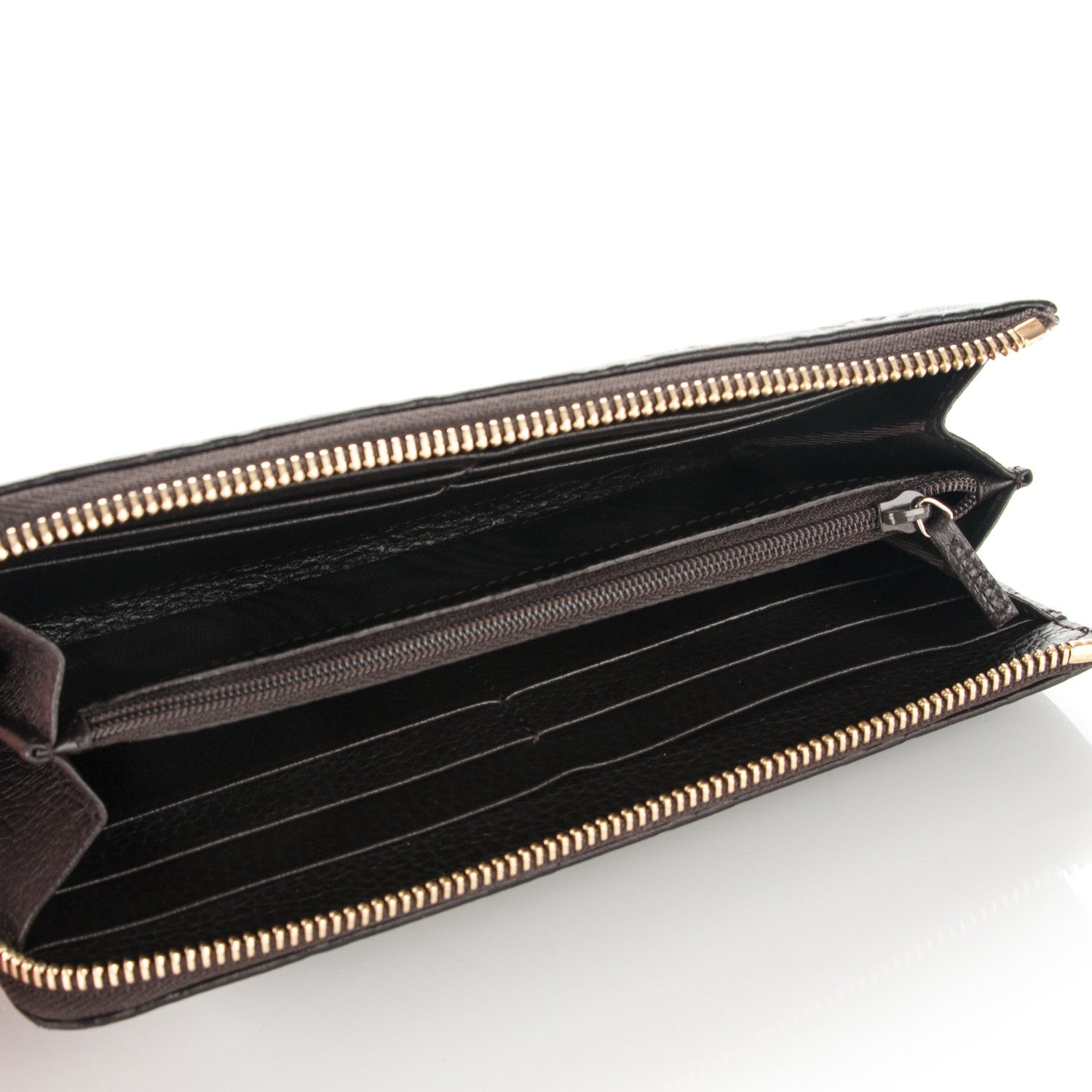 Gucci Guccissima Vitello Tender Donna Long Wallet Testa di Moro 5 of 7