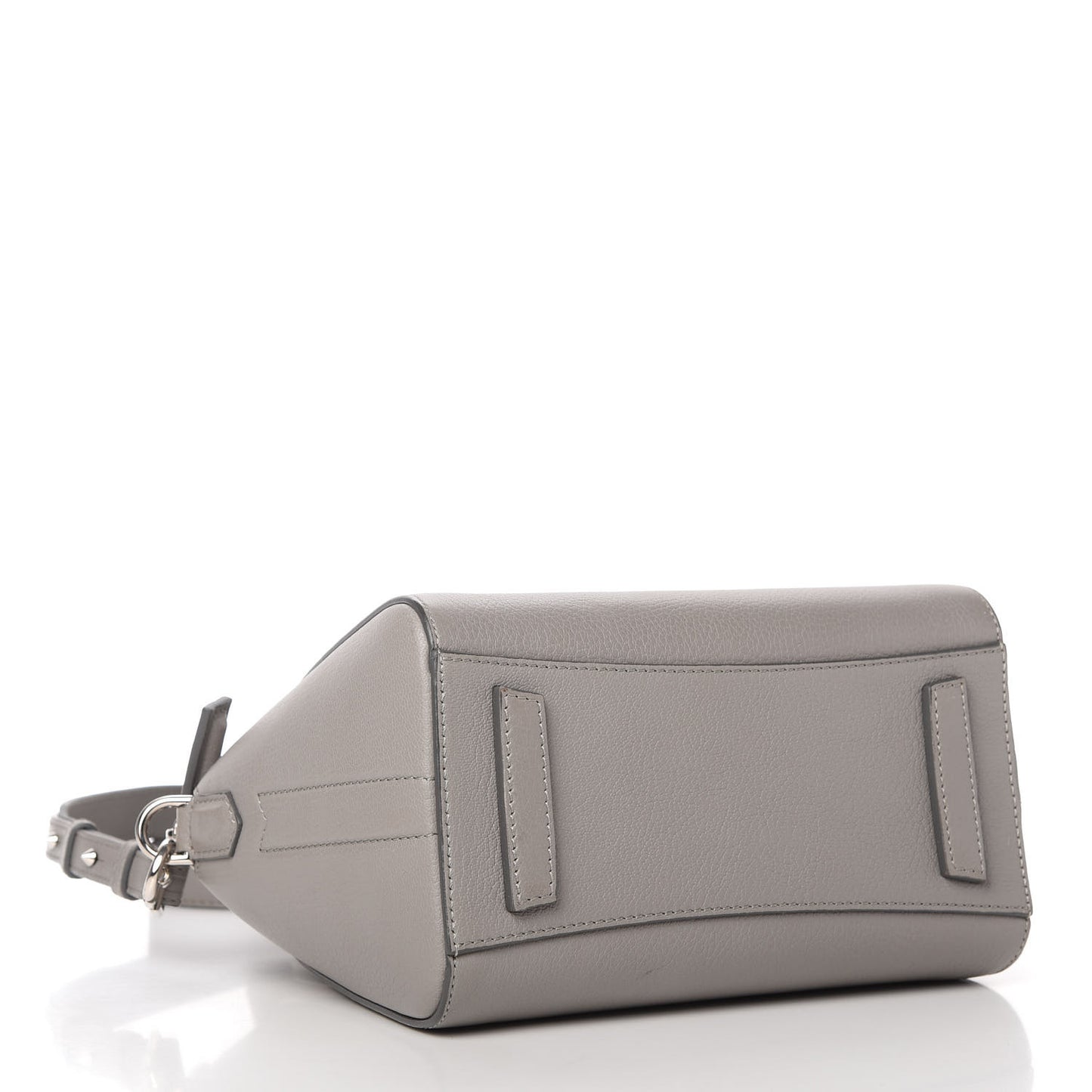 Sugar Goatskin Mini Antigona Pearl Grey