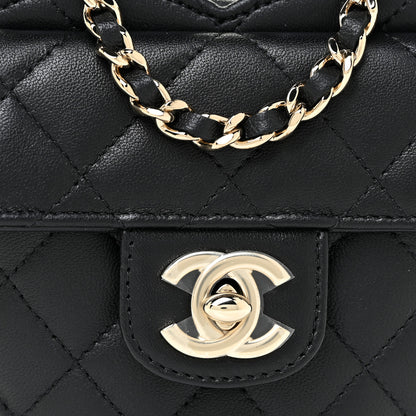 Chanel Lambskin Quilted CC In Love Heart Clutch With Chain Black 10 of 11