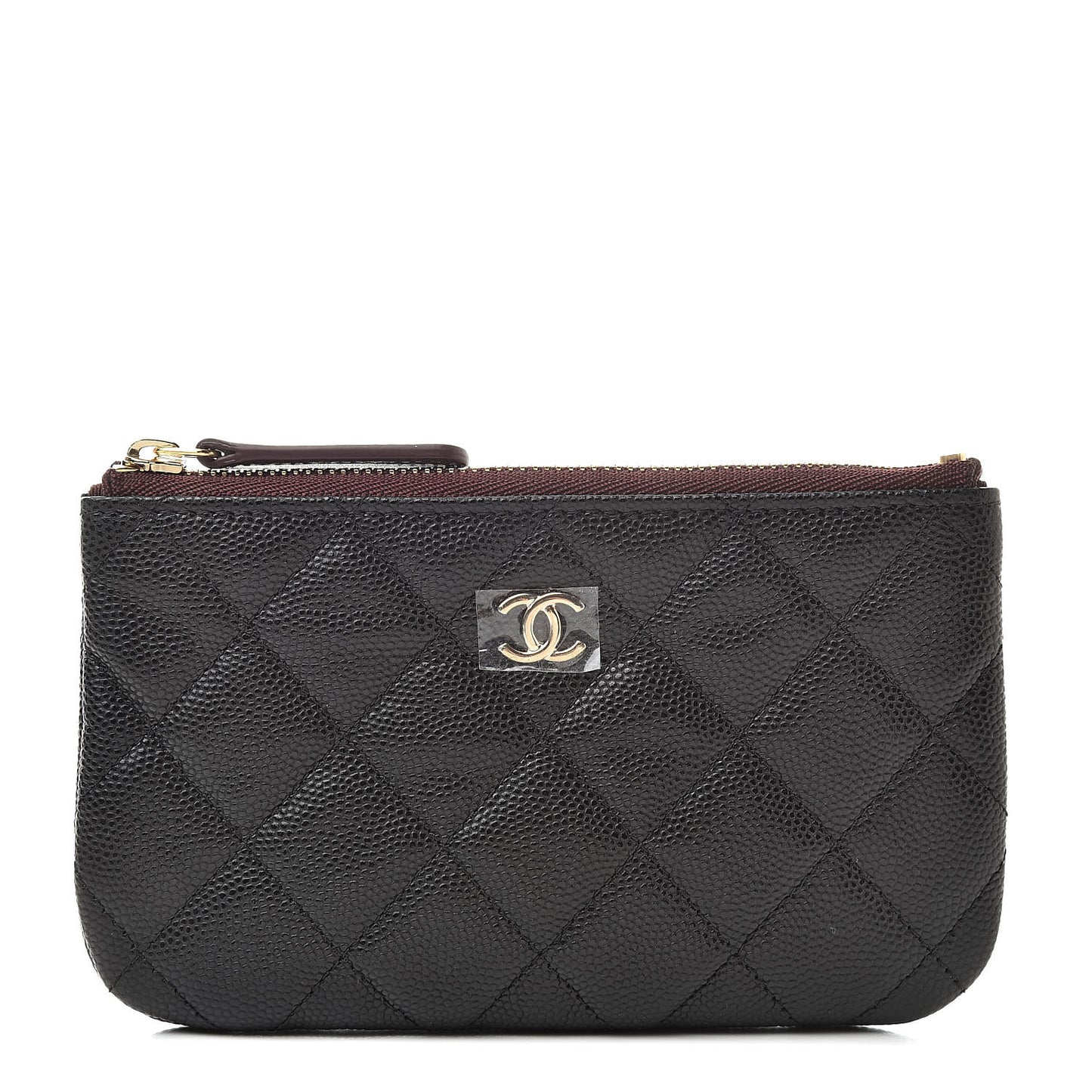Caviar Quilted Small Cosmetic Case Black