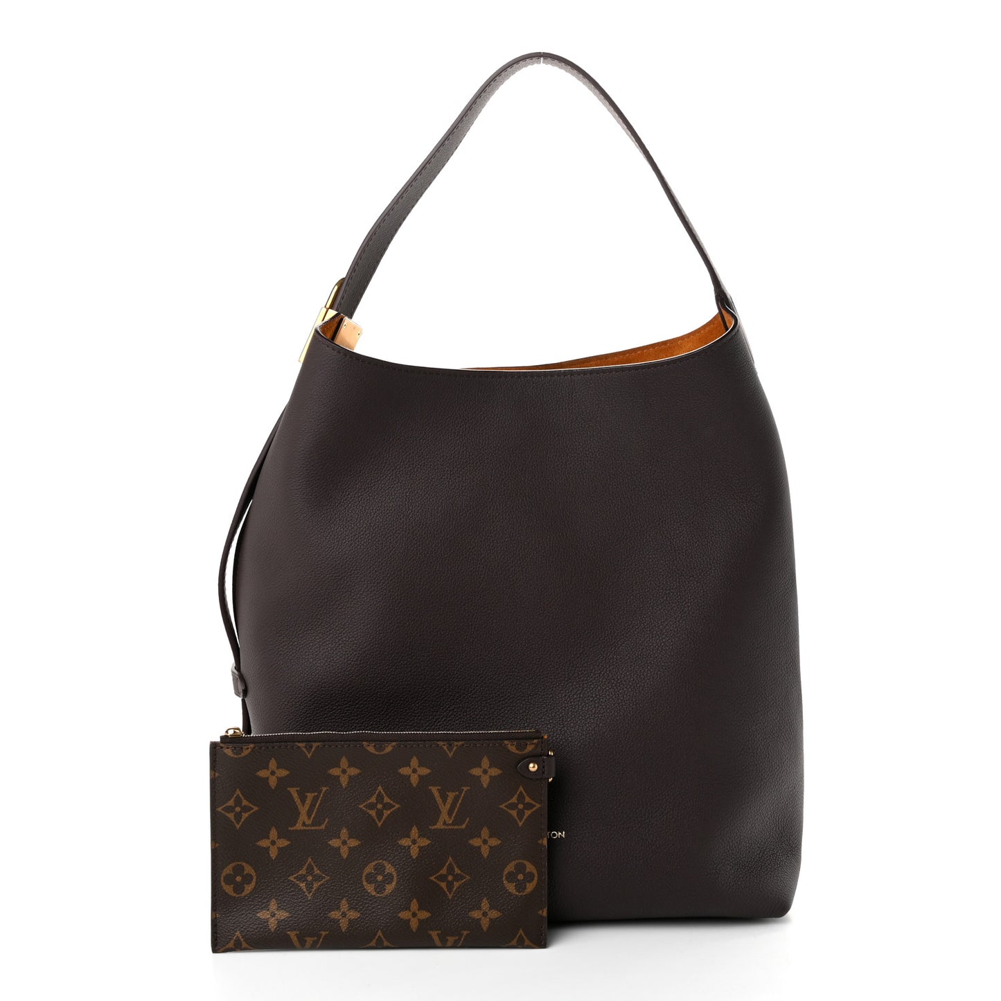 Grained Calfskin Low Key Hobo MM Chocolate