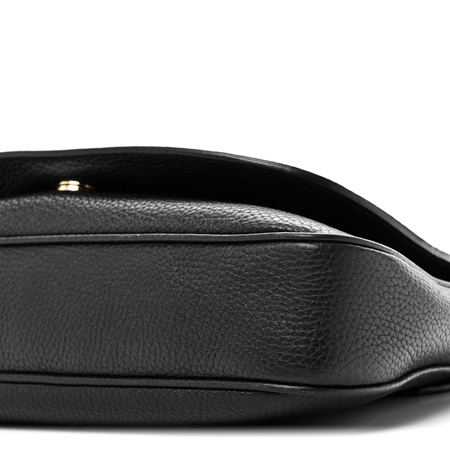 Pebbled Calfskin Medium Soho Flap Crossbody Black