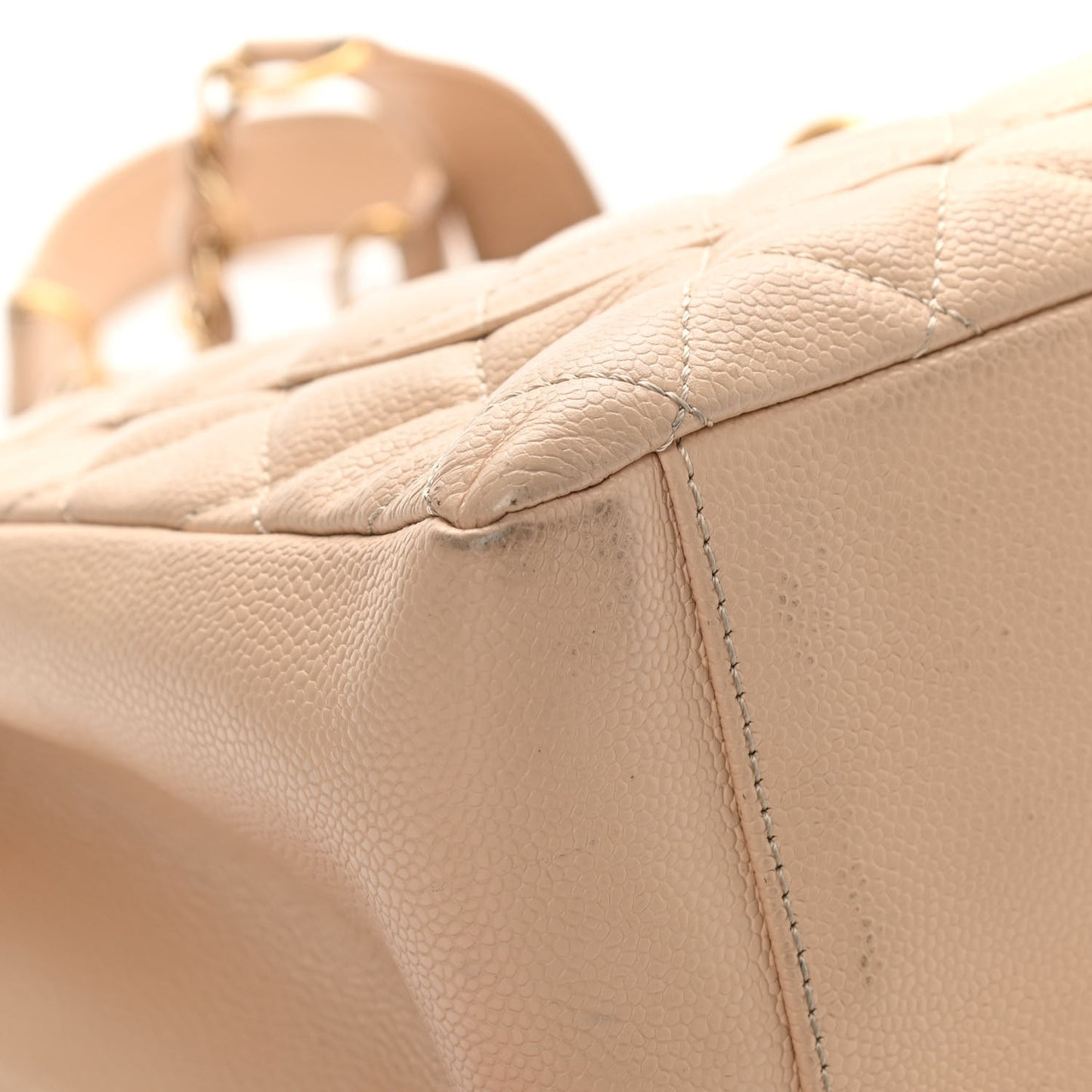 Caviar Quilted Grand Shopping Tote GST Beige