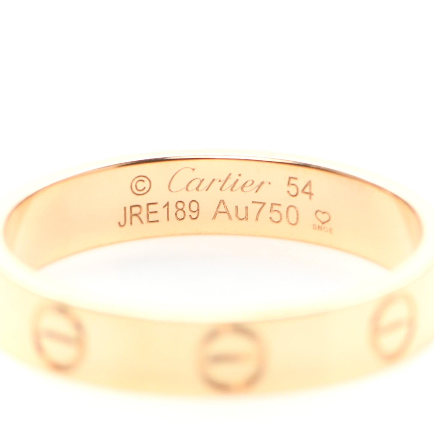 18K Yellow Gold 3.5mm LOVE Wedding Band Ring 54 6.75