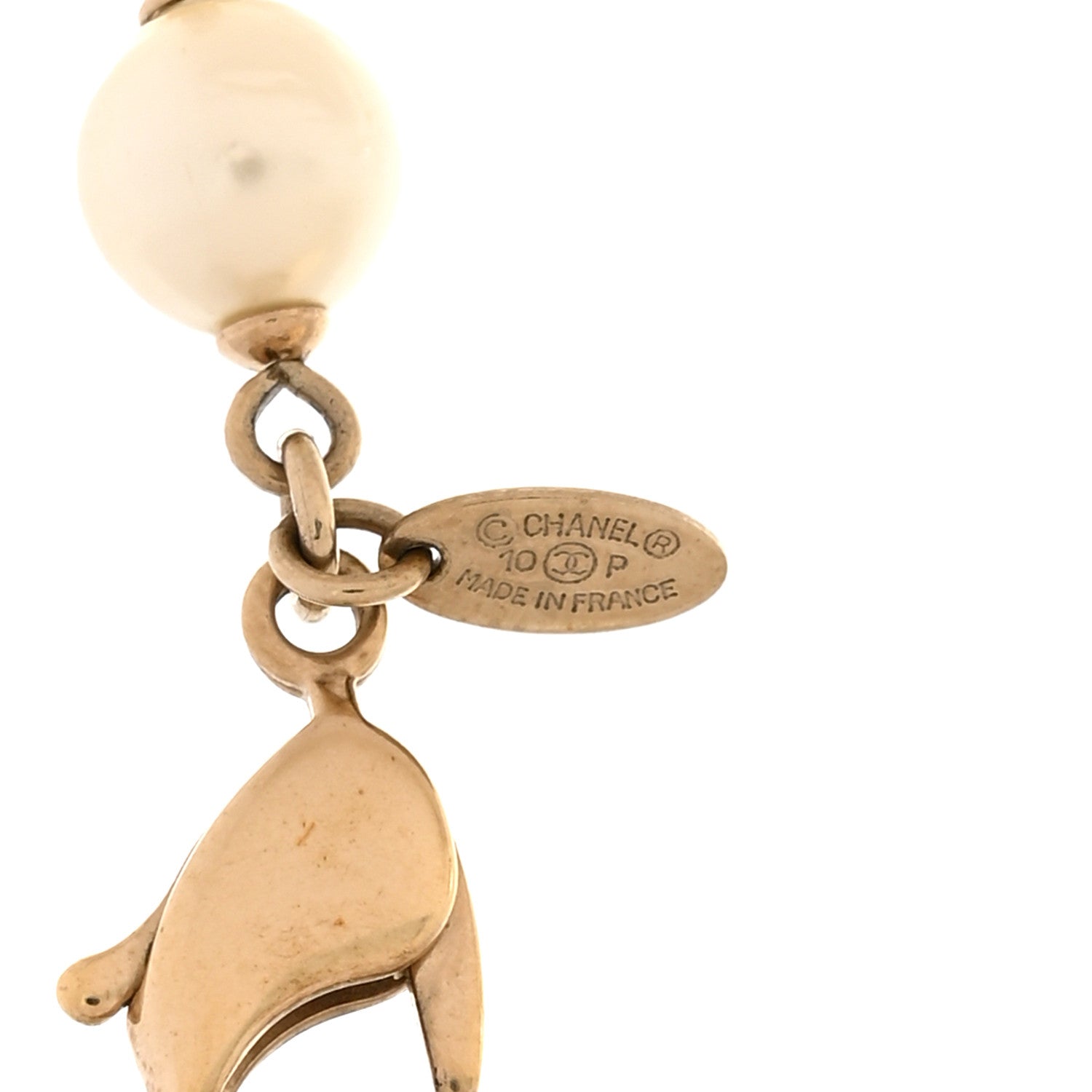 Chanel Pearl CC Long Necklace Gold 5 of 5