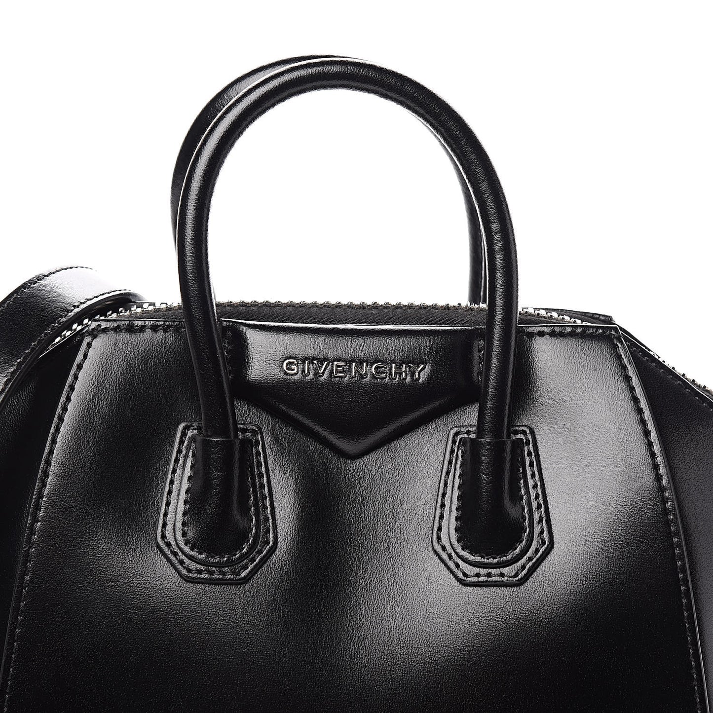 Shiny Lord Calfskin Mini Antigona Black