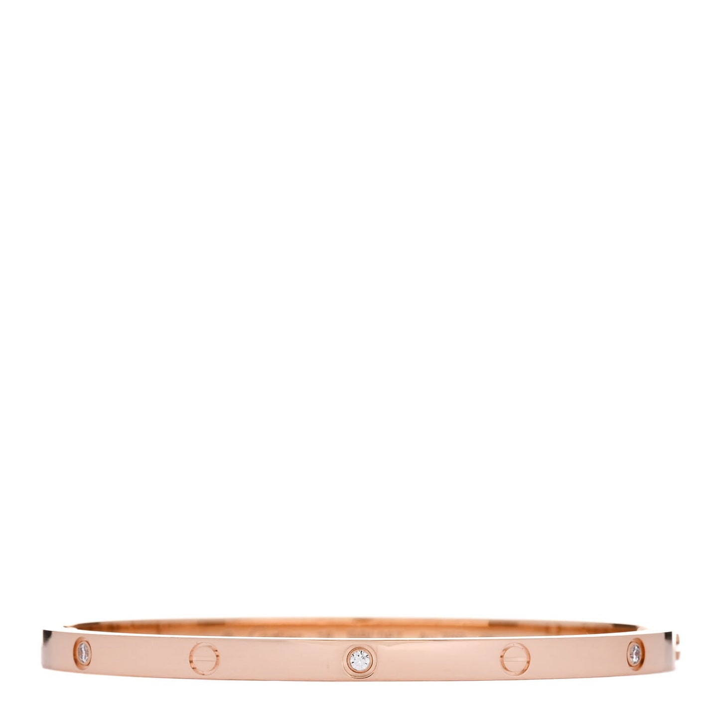 18K Pink Gold 6 Diamond Small LOVE Bracelet 16