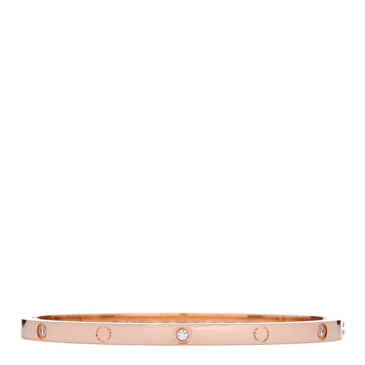 Cartier 18K Pink Gold 6 Diamond Small LOVE Bracelet 16 1 of 8