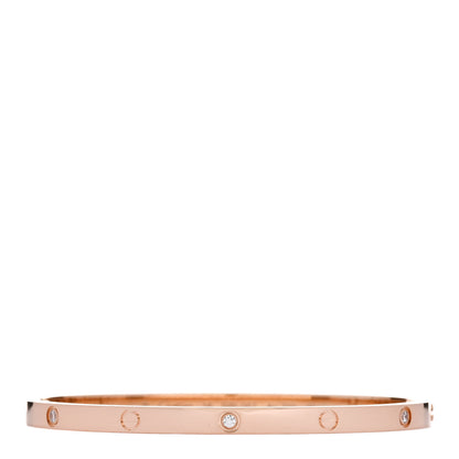 Cartier 18K Pink Gold 6 Diamond Small LOVE Bracelet 16 1 of 8