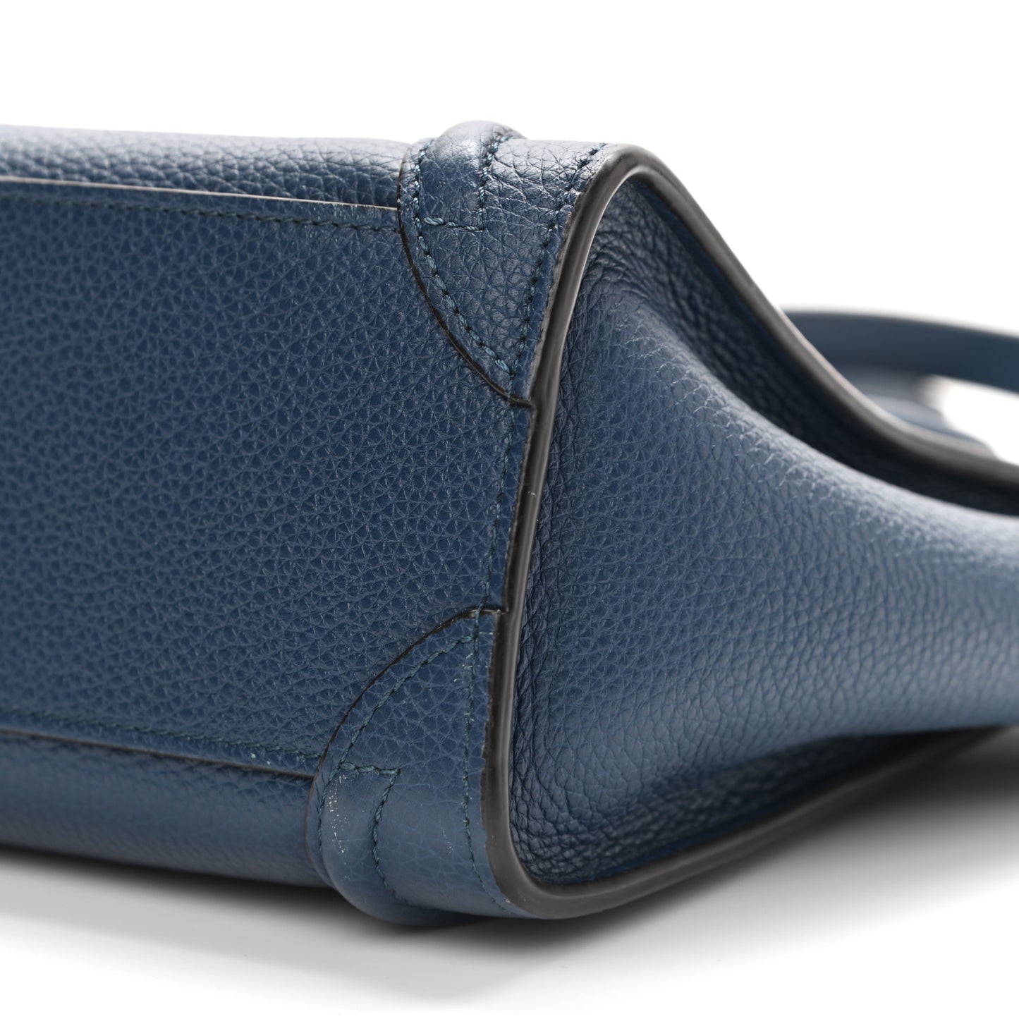 Drummed Calfskin Nano Luggage Petrol