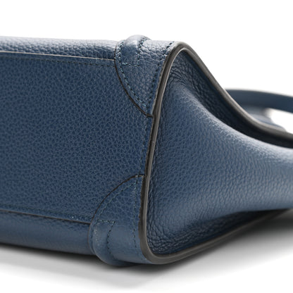 Celine Drummed Calfskin Nano Luggage Petrol 10 of 14