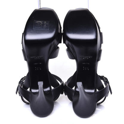 Saint Laurent Calfskin Tribute 75 Platform Sandals 36.5 Black 8 of 10