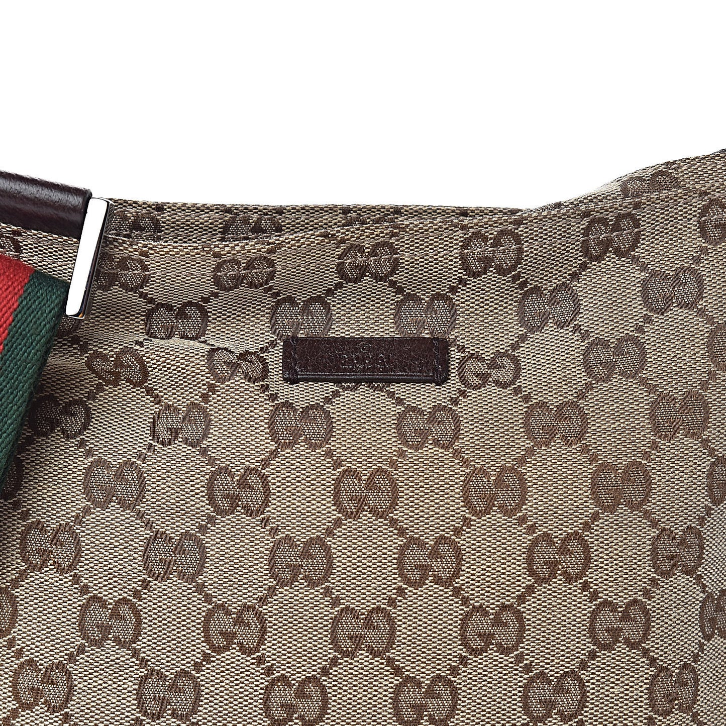 Monogram Web Small Flat Messenger Bag Brown