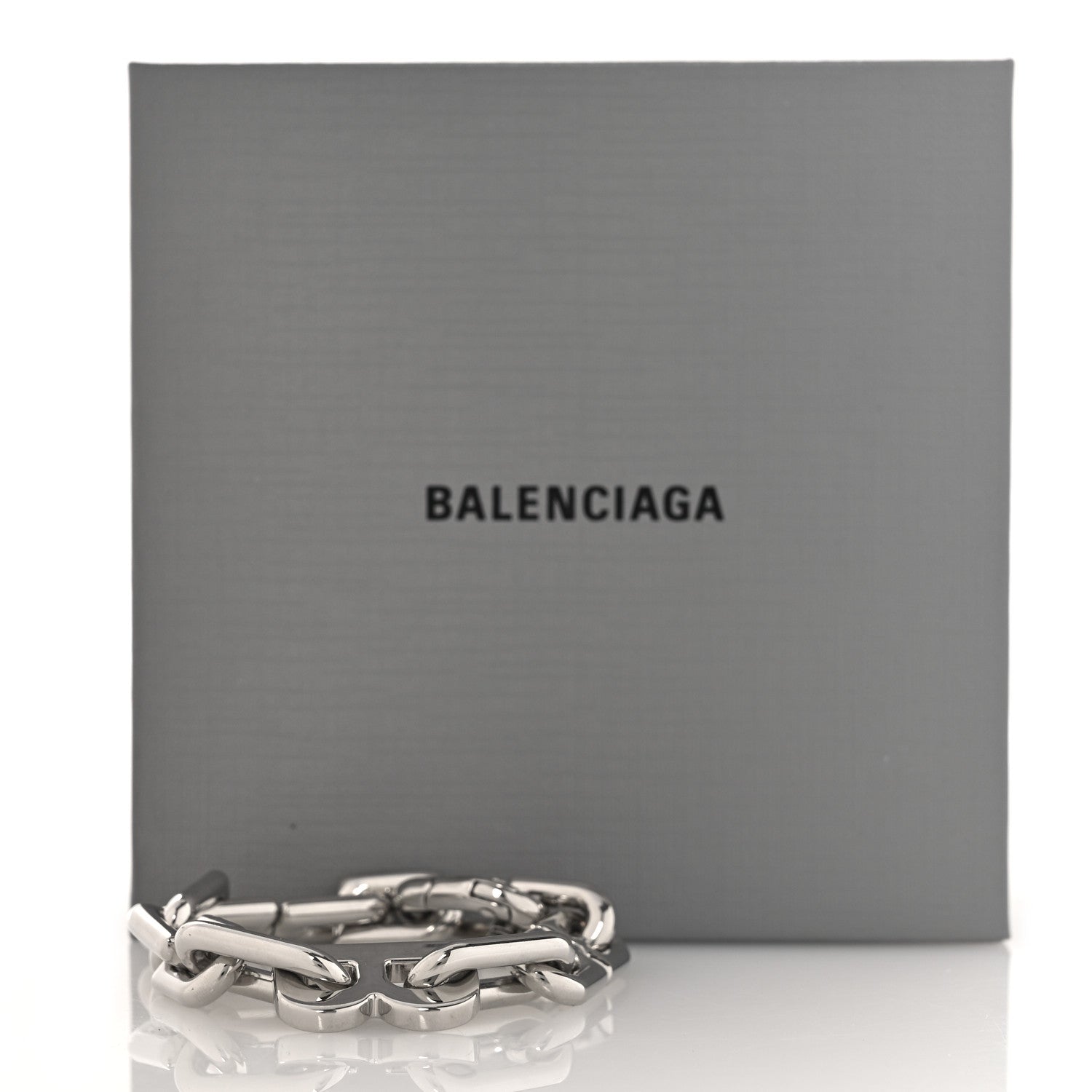 Balenciaga Metal B Chain Bracelet Silver 6 of 6