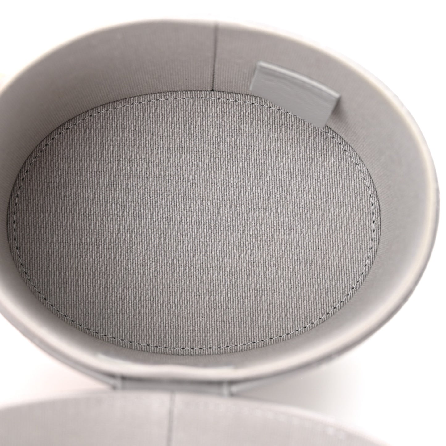 Lambskin Quilted Round Mini Vanity Case With Chain Case With Chain Grey
