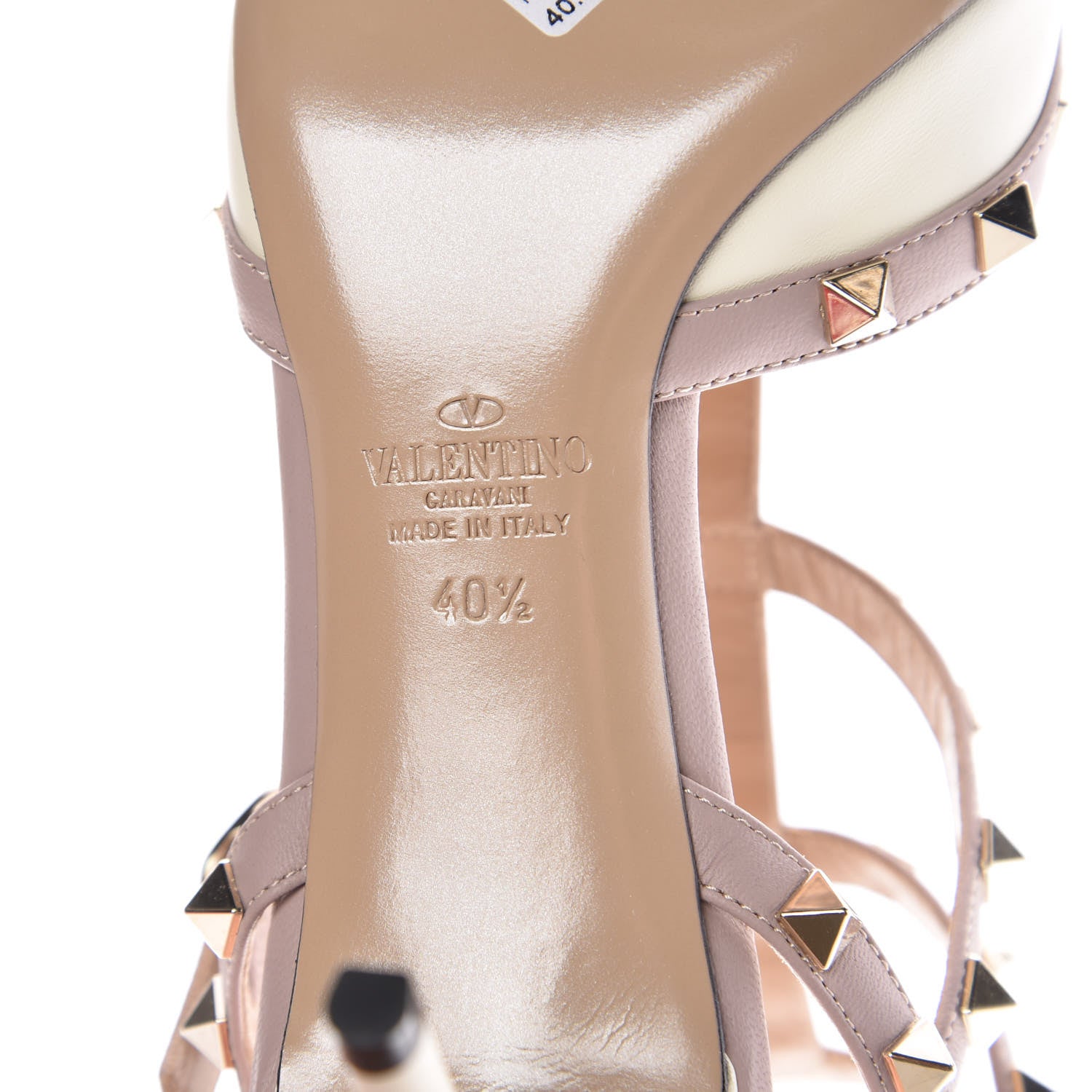 Valentino Garavani Calfskin Rockstud Ankle Strap 65mm Pumps 40.5 Light Ivory Poudre 6 of 11