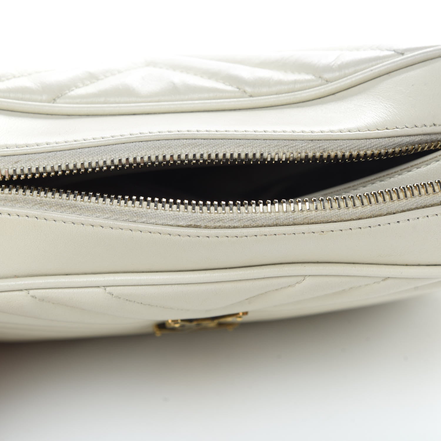 Saint Laurent Calfskin Matelasse Monogram Lou Camera Bag Crema Soft 17 of 17