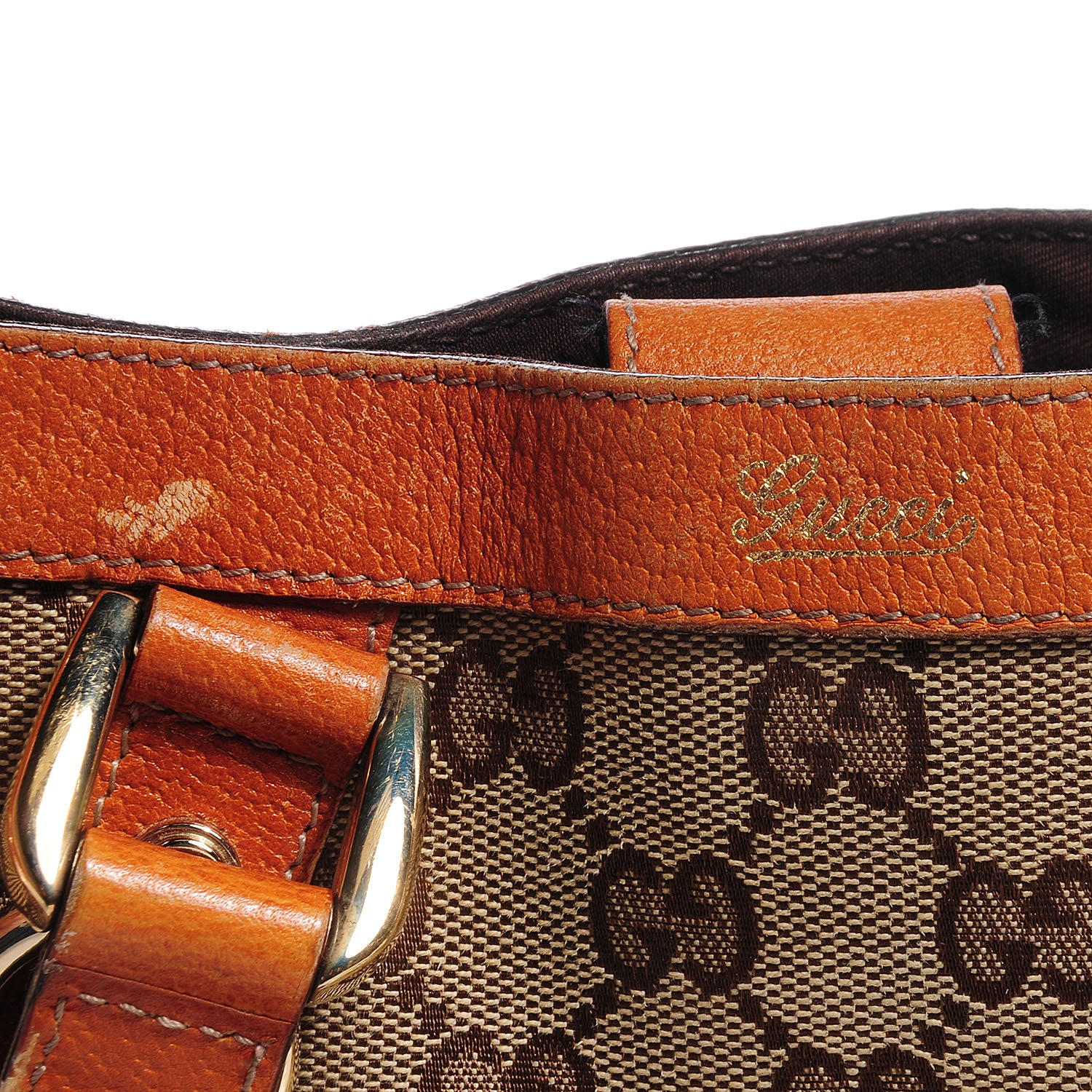 Gucci Monogram Small Abbey Convertible Tote Orange 7 of 12