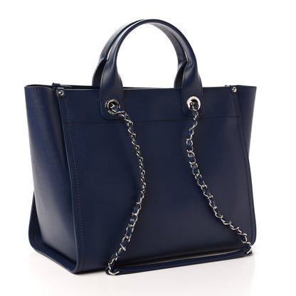 Chanel Caviar Small Studded Deauville Tote Navy 3 of 8