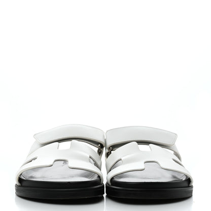 Hermes Calfskin Womens Chypre Sandals 39 White 2 of 9