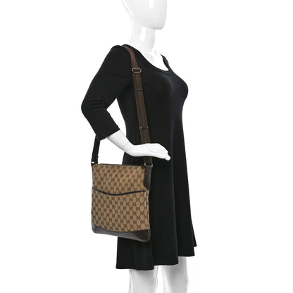 Gucci Monogram Calfskin Perforated Medium Flat Messenger Bag Dark Brown 2 of 11