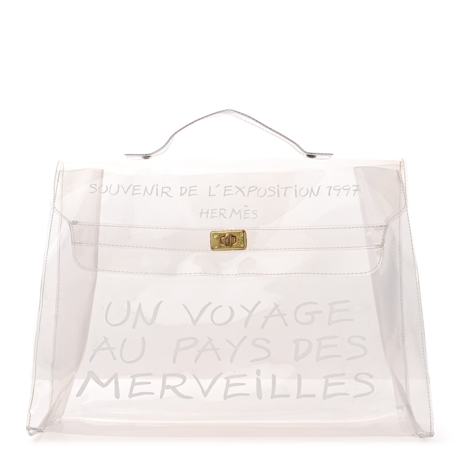 Hermes Vinyl Souvenir De L'Exposition Kelly Transparent 1 of 12