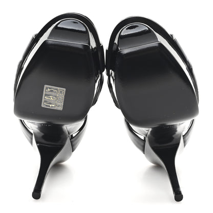 Saint Laurent Patent Tribute 75 Platform Sandals 38.5 Black 6 of 10