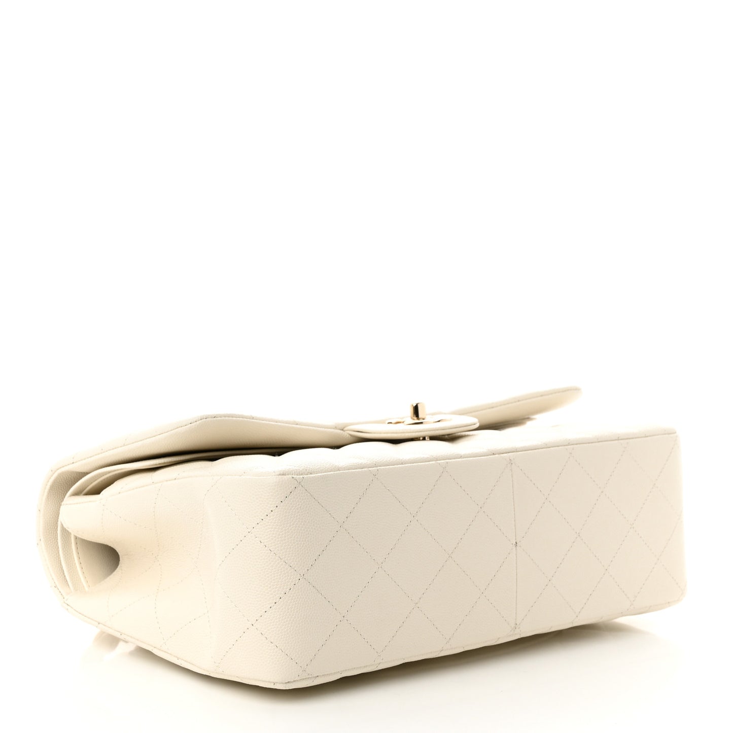 Caviar Quilted Jumbo Double Flap White