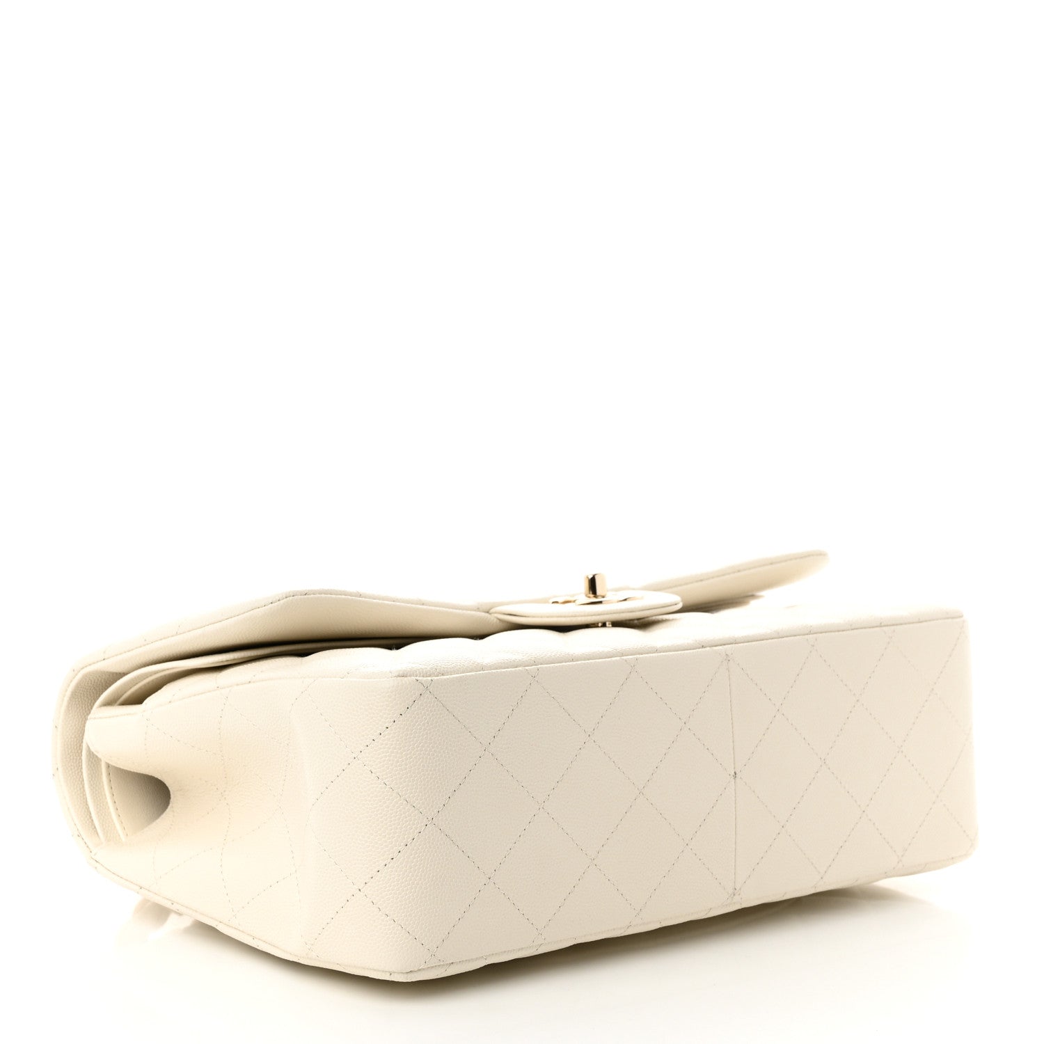 Chanel Caviar Quilted Jumbo Double Flap White 4 of 11