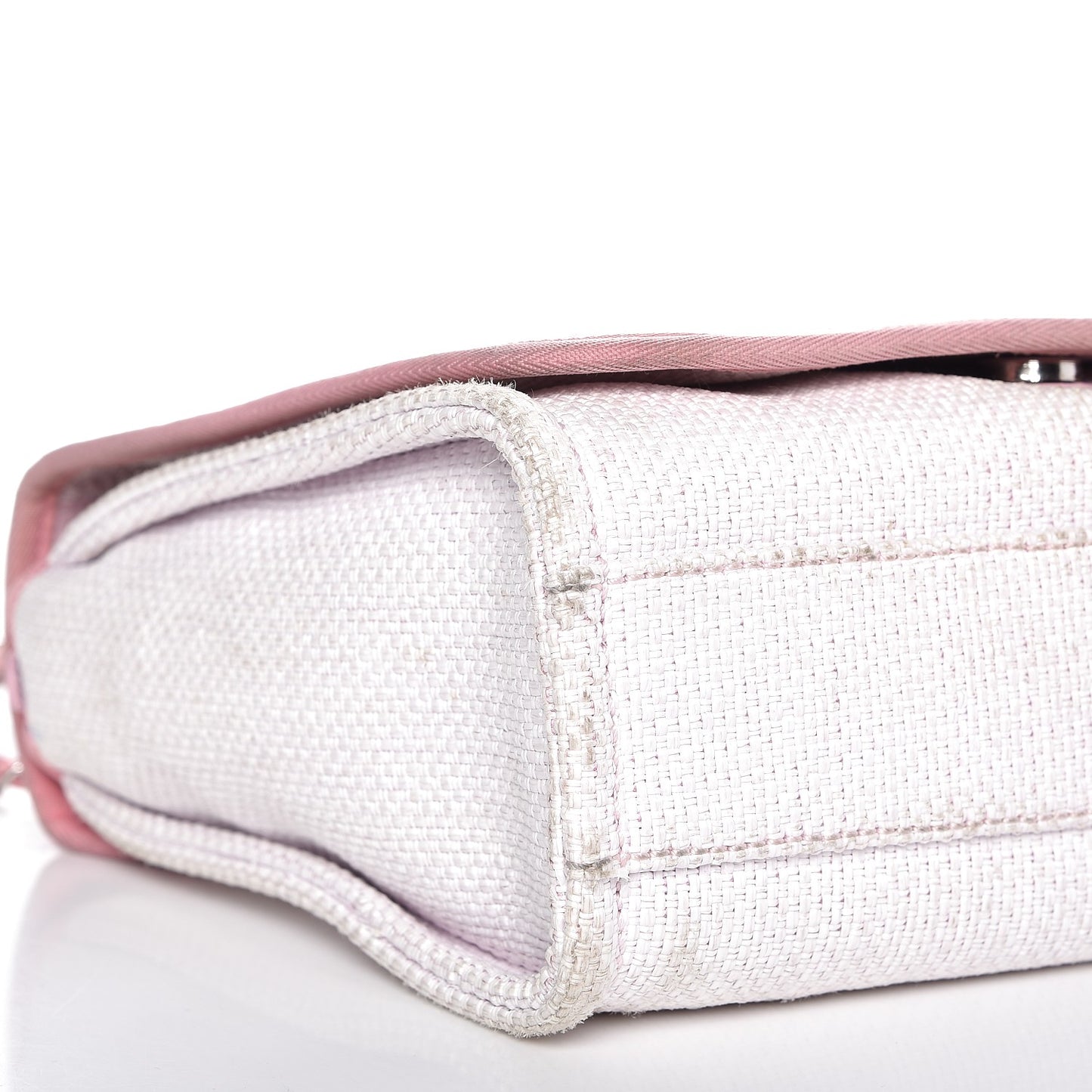 Woven Straw Raffia Small Deauville Messenger Light Pink