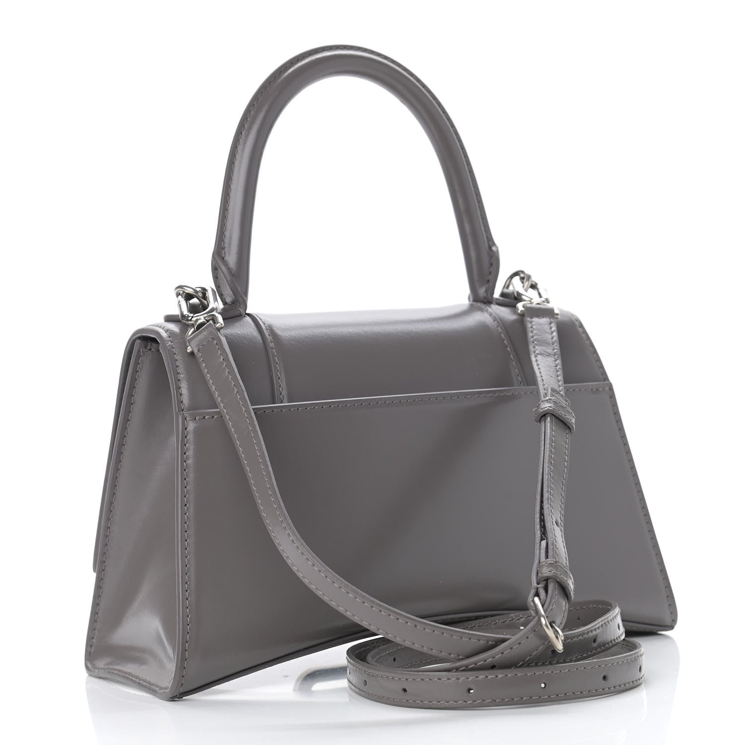 Balenciaga Shiny Box Calfskin Small Hourglass Top Handle Bag Dark Grey 3 of 15