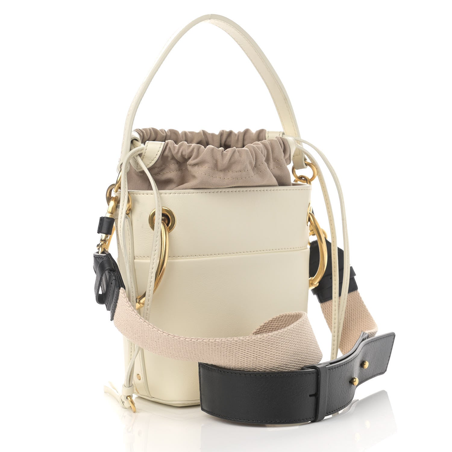 Chloe Smooth Calfskin Mini Roy Bucket Bag Natural White 3 of 15